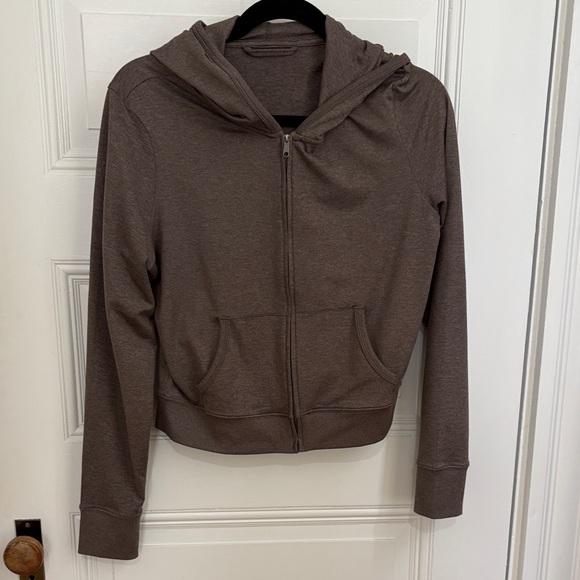 Vuori Zip-Up Hooded Sweatshirt, chia heather, Size L - Picture 3 of 8